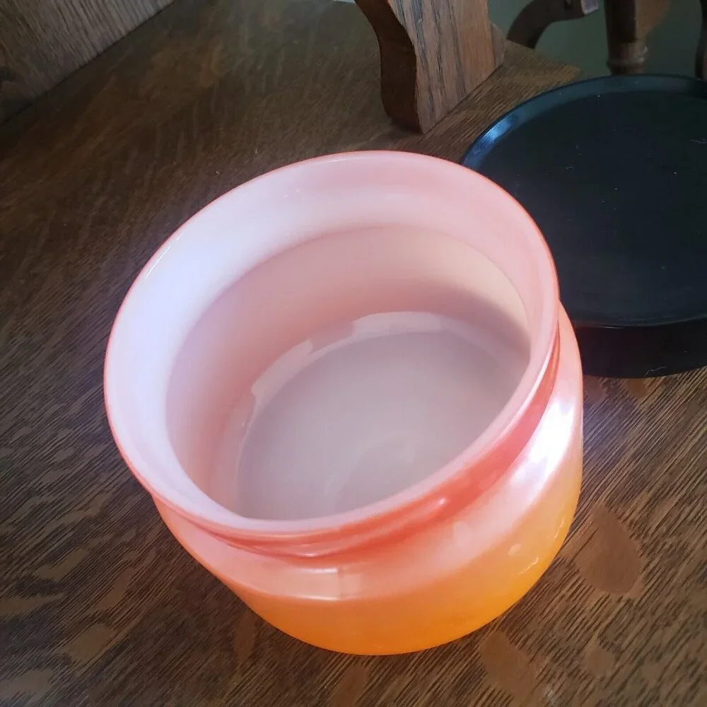 Anchor Hocking Fire King‎ Orange & White Milk Glass Canister With Lid 4: